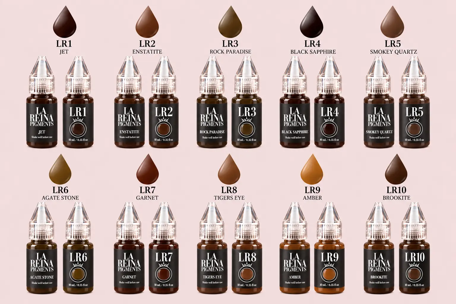 La Reina Pigments by The Queen of the Brow — Second Generation Organic Brow Pigment Collection SET